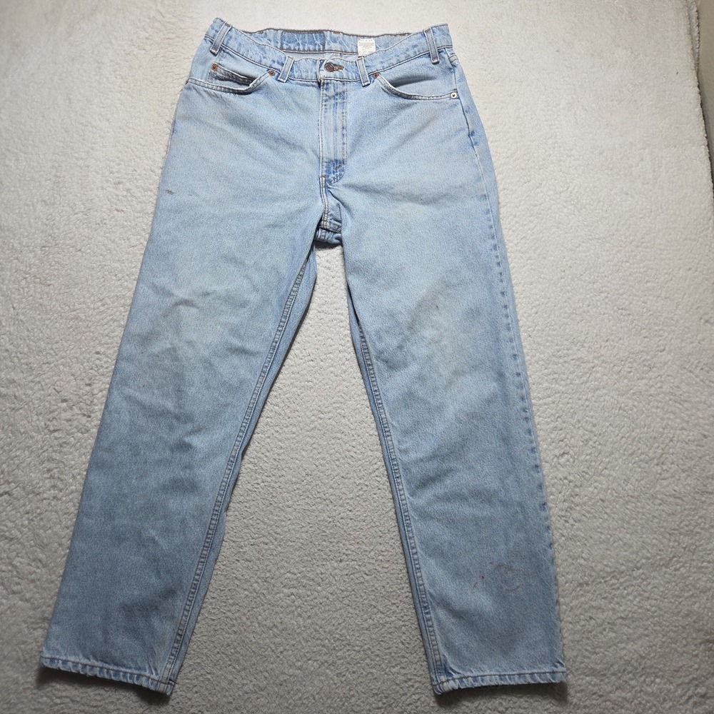 Vintage 90s Levis 550 Orange Tab Relaxed Fit Jeans Made in USA Light Wash 32x29
